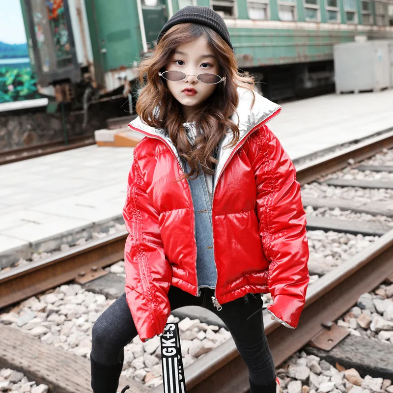 

Girls Winter Coats for Kids Outerwear Jacket Teenage for Girls Jackets Fashion Short Zipper Warm Thick Children Clothing Costume