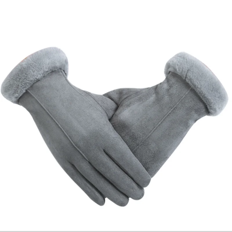 1 pair Новые модные женские перчатки осень зима милые пушистые теплые рукавицы полный палец варежки для женщин Спорт на открытом воздухе женские перчатки экран Luvas - Цвет: 1 pair
