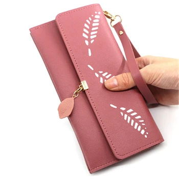 

Leaf Pendant Lady Wallet Soft PU Leather Lady Hand Purse Female Designer Wallet Coin Purse