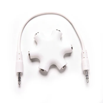 

HUB 8 Inch Male To Male Connecting Cable Cord 3.5mm 6 Way Ports Male To 2 3 4 5 Female Audio Earphone Jack Splitter Adapter