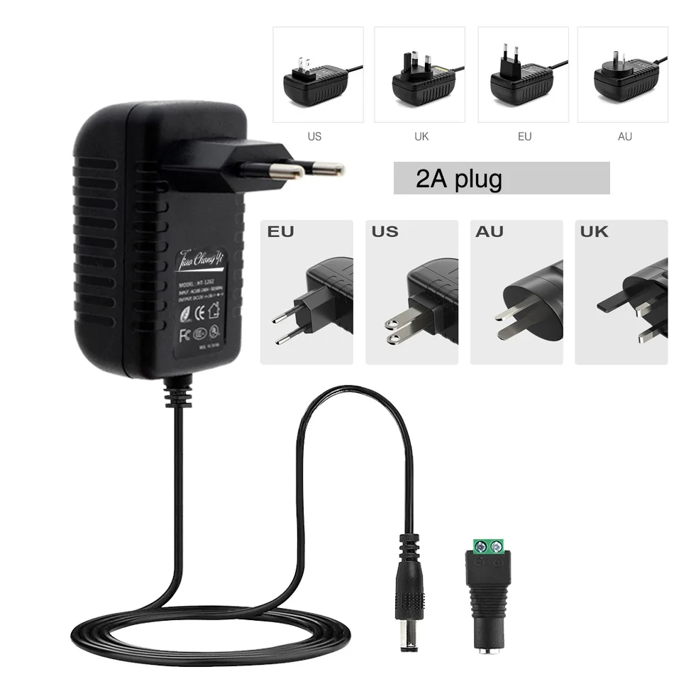 Преобразователь питания 24 Вт адаптер переменного тока 110-240 В вилка для ЕС США