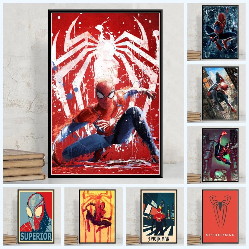 Pintura en lienzo de superhéroes de Marvel, póster abstracto de película de  Spiderman, Impresión de Cuadros, imagen artística de pared para habitación  de niños, decoración del hogar|Pintura y caligrafía| - AliExpress