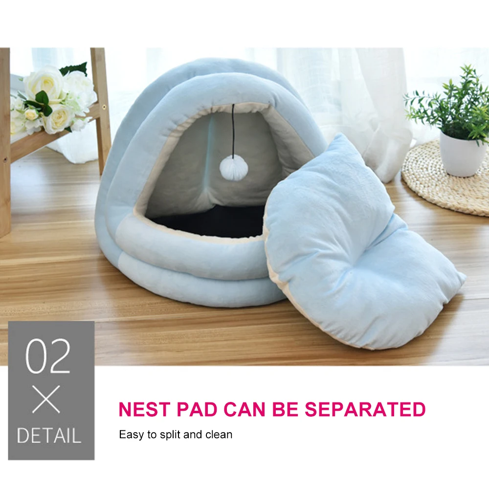 38x33x33cm Cat and Dog Bed Four Seasons Universal Suitable for Dogs Up to 2kg Pet Cave Bed Cats Up to 3kg