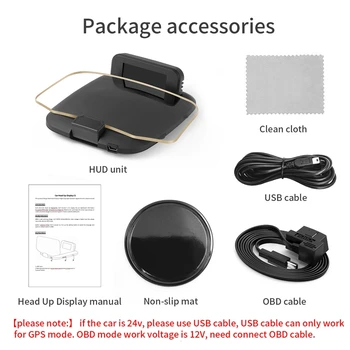 

NEW-HUD+OBD HD Head Up Display GPS Navigation Bluetooth Windshield Speed Projector Security Alarm Car Speed Projector