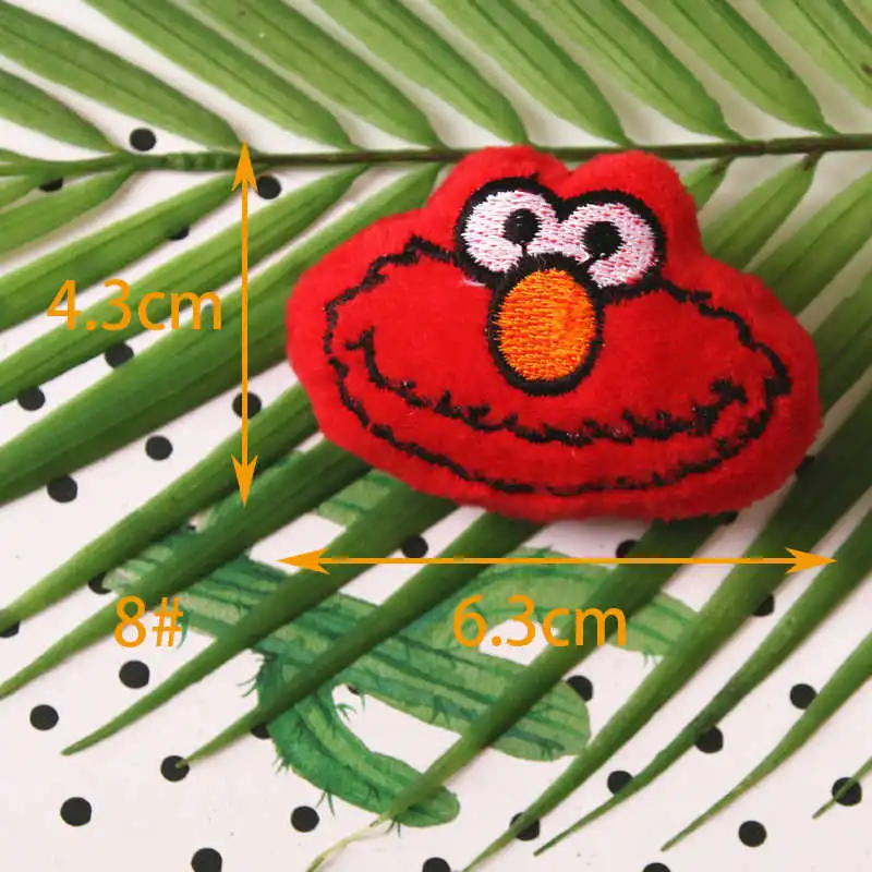 No8 1pc Cartoon Sesame Street panda Plush doll Badges Elmo Cookie Monsters Icons on The Backpack Pin Brooch Pendant plush toys m1 - Color: No8