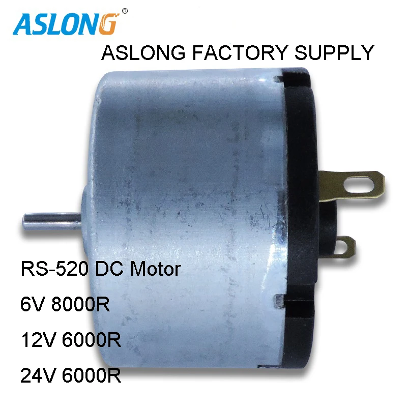 

2pcs/lot High Speed 520 DC Motor With Various vibration block vibration motor 520 vibrating motor double shaft motor 6v 12v 24v