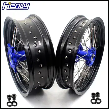 

3.5/5.0 SPOKED SUPERMOTO WHEELS SET FOR SHERCO SER SEF ALL BLUE HUB