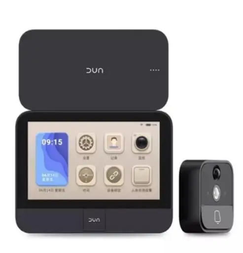 Серебристый Xiaomi DUN умный дверной видео дверной звонок кошачий глаз Серый Mijia приложение управление перезаряжаемый ips дисплей 153 градусов широкоугольный сенсорный экран - Цвет: Серебристый