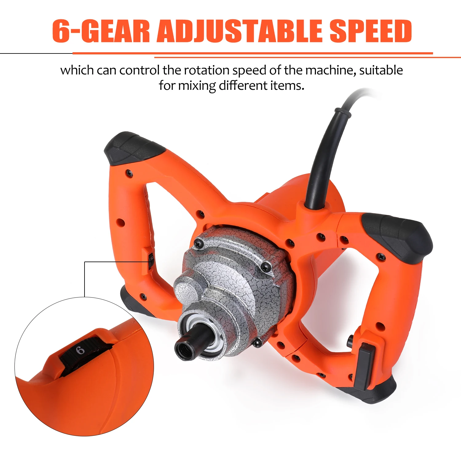 KKMOON  2300W 50HZ Mixer Industrial Adjustable Speed Mixer Handheld Paint Cement Plaster Mortar Coating Powder Mixing Machine