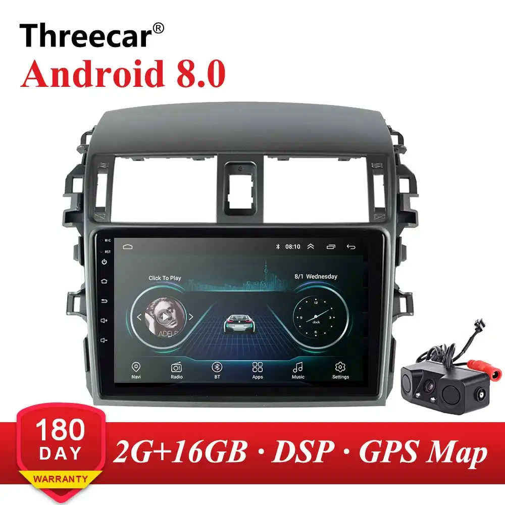 Android 9,0 2din android автомобильное радио DSP 2.5D ips экран gps навигация 3g wifi для 2008-2013 Toyota Corolla мультимедийный плеер - Цвет: 2 with 16 cam