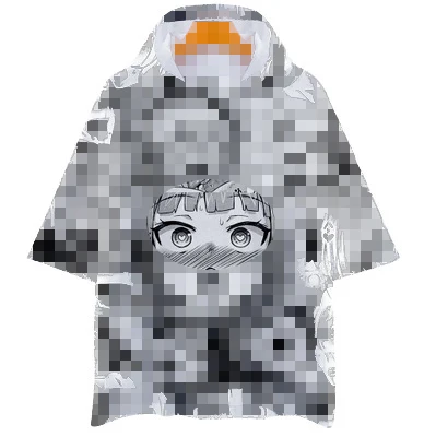hooded t shirt 3D Ahegao толстовки с капюшоном для мужчин wo для мужчин застенчивая девушка лицо Толстовка уличная одежда с мотивами из аниме Harajuku негабаритных на молнии куртки топы - Цвет: hooded t shirt