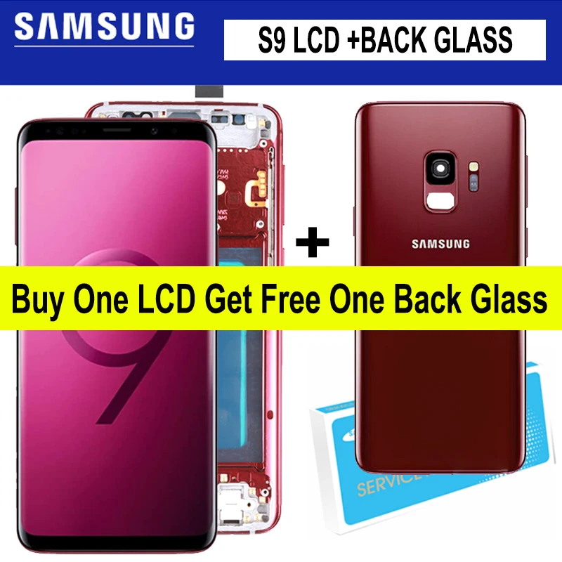 

5.8'' Super Amoled Display for SAMSUNG Galaxy S9 G960 G960F LCD Touch Screen Digitizer with frame Repair Parts + Back Glass