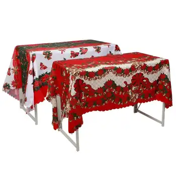 

Christmas Table Cloth Kitchen Dining Tablecloth Decorations Chair Cover Home Rectangular Party Table Covers Christmas Ornaments