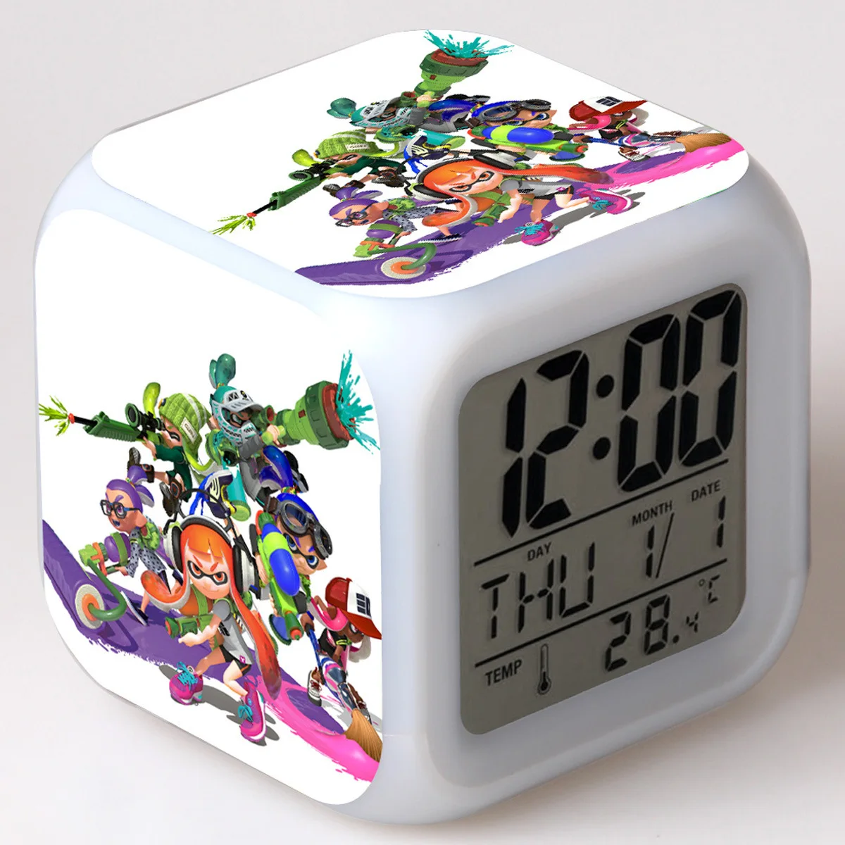 18 Splatoon мультфильм игрушки Детский будильник светодиодный Цвет Изменение цифровые часы настольная ночь Пробуждение свет светящийся подарок электронный Reveil - Цвет: 18