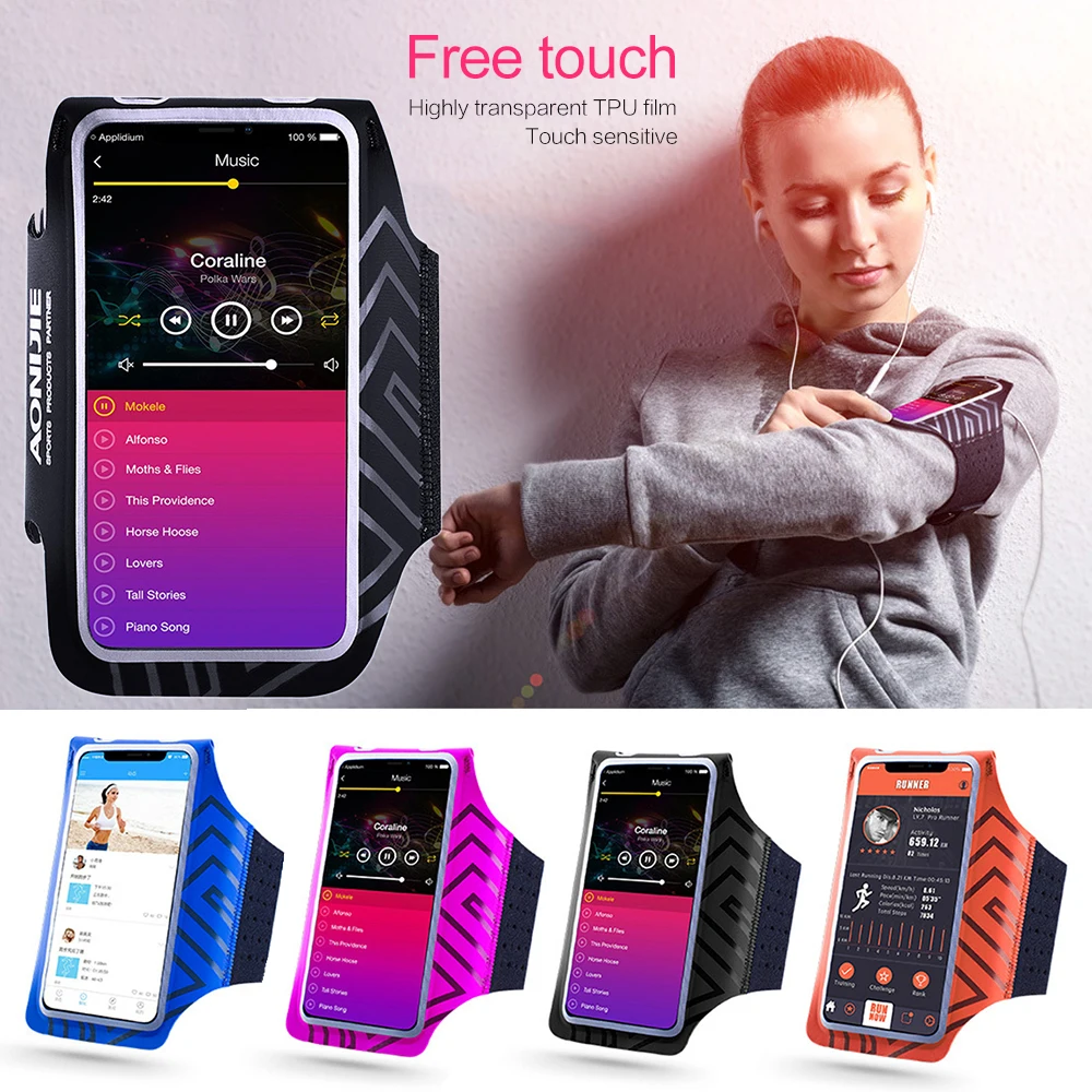 

Outdoor Sport Fitness Bags Arm Package Gym Movement Cell phone 6.0 Screen Waterproof Armband With Running Bag