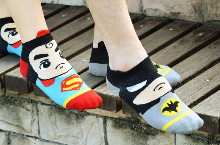 Новые детские носки с суперменом для подростков, пара пар, летние хлопковые носки с героями мультфильмов для мальчиков и девочек