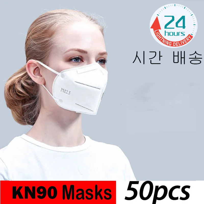

KN90 Mask Disposable Dustproof 3Layers Filter Face Mouth Masks Anti PM2.5 Anti Influenza Non Woven Mouth Masks 24 hours Shipping