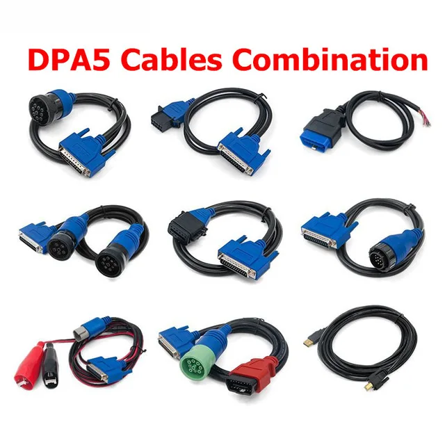 DPA5 Dearborn Protocol Adapter 5 лучшее качество сверхмощный грузовик сканер многоязычный автоматический диагностический инструмент - Цвет: cables