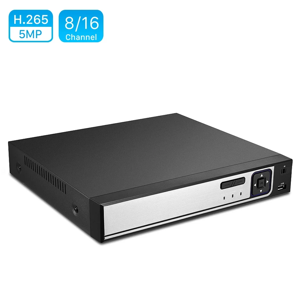 Xenocam 4CH PoE NVR 5MP H.265 Netzwerk Video Recorder - Unterstützt 4 IP-Kameras
