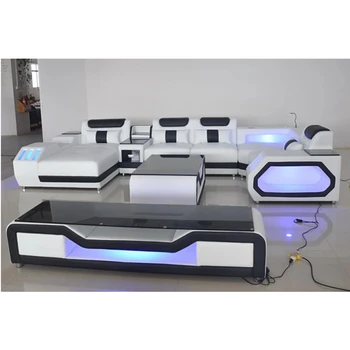 

2019 Germany modern leather corner sofa set for living room with 5 6 7 seats