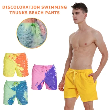

Color-Changing Men Swimwear Shorts Quick-Drying Swimming Suits For Men Fashion Beach Short Board Surf Breathable Bathing Suit