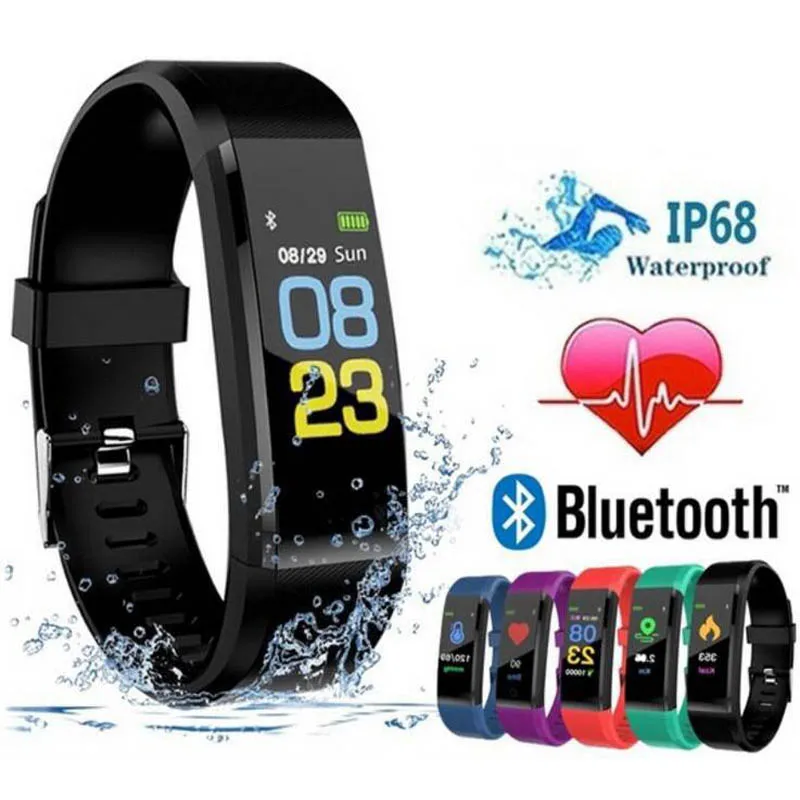 ID115Plus смарт-Браслет Шагомер Bluetooth браслет монитор сердечного ритма часы