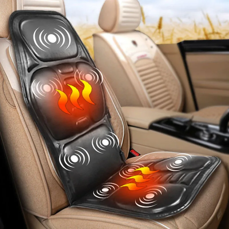 Electric 9 Motor Portable Heating Chair Car Home Office Vibrating Back Massager In Cussion Lumbar Neck Mattress Pain Relief Mat