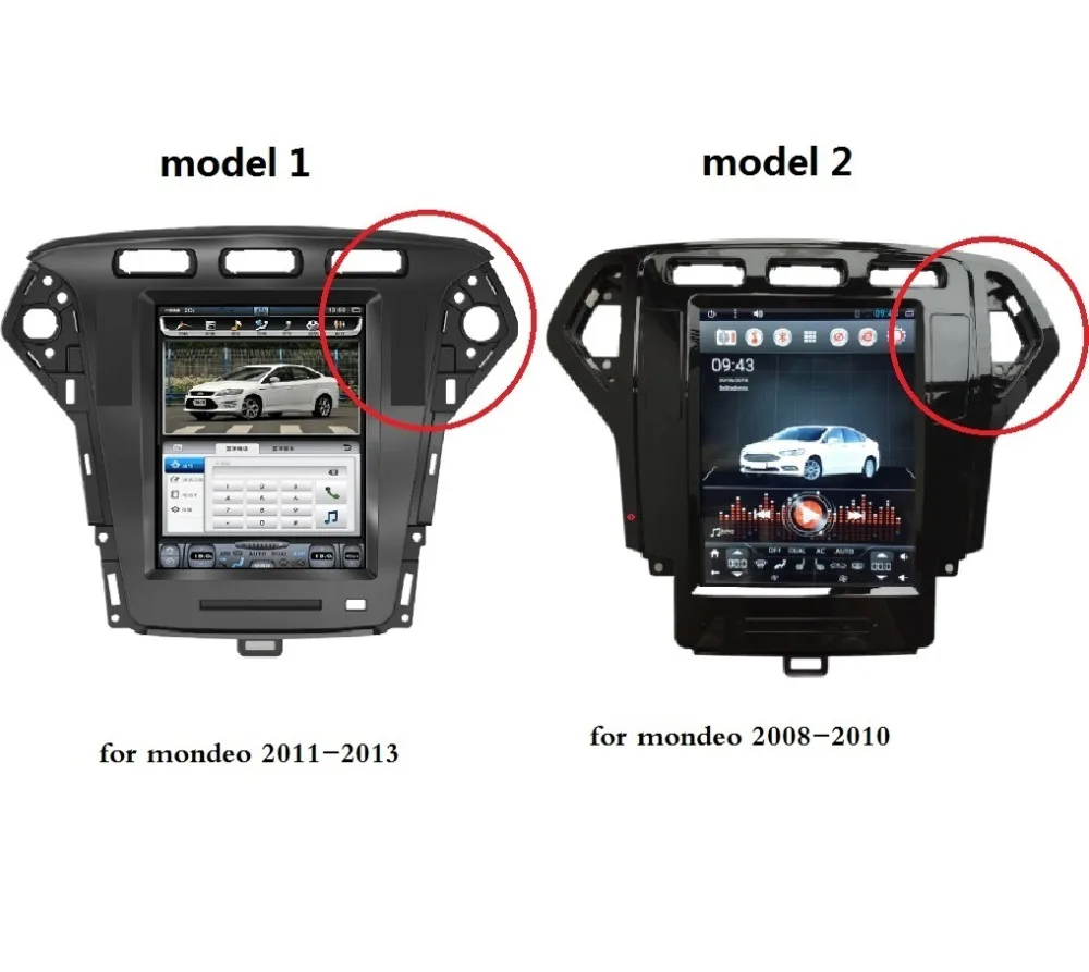 Top 10.4  inch car radio Player Gps Navigation Tesla Style for Ford Mondeo Car Radio Android 6.0  2007 2008 2009 2010 3