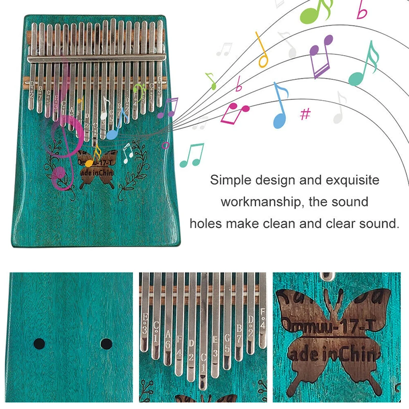 17 клавиш Kalimba большой палец фортепиано красное дерево Африканский Mbira с обучающей