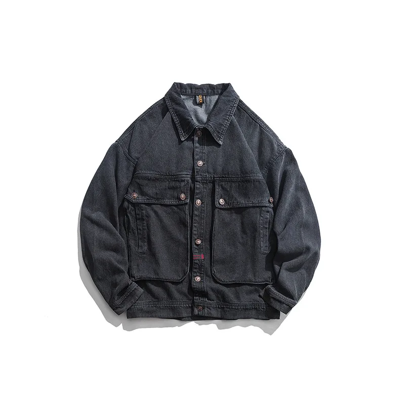 

2019 New Style Japanese-style Popular Brand Men Jacket Autumn And Winter Washing Retro Printed Letter Jacket MEN'S Coat Fashion
