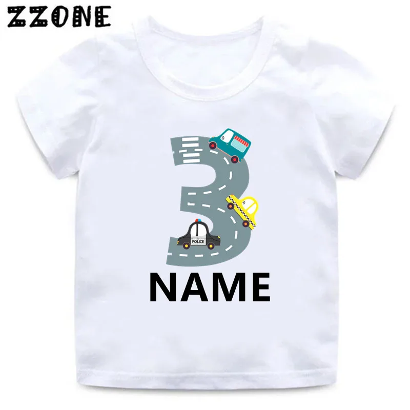 

Custom Name T shirt 1 2 3 4 5 6 7 8 9 Years Birthday Boys Different Car Print T-shirt Baby Girls Tops Party Kids Clothes,HKP2498