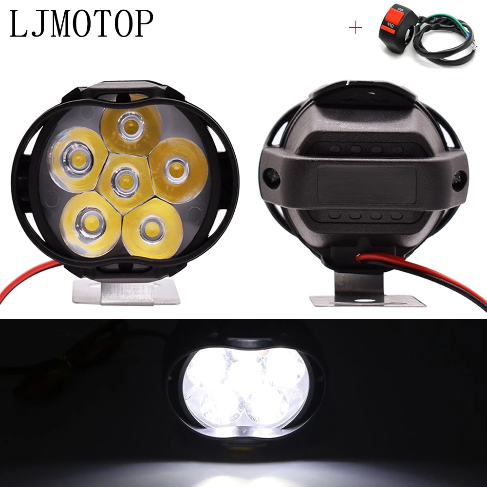 Hot Motorcycle Led Lamps Waterproof Fog Spot Headlight 10W With Switch For Suzuki BURGMAN 400 HAYABUSA GSXR1300 B-KING SV1000 | Автомобили
