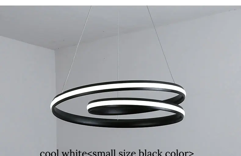 Современные светодиодные подвесные светильники черного и белого цвета для столовой, гостиной, кухни, алюминиевая лампа, подвесной шнур, подвесные светильники