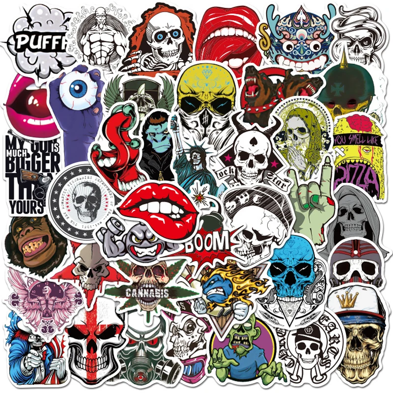 Graffiti Stickers Guitar Skateboard-Luggage Laptop Skull Terror-Series Cool Waterproof