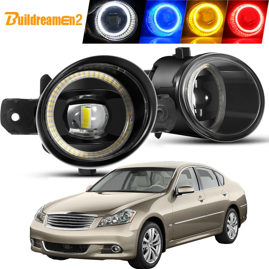 

2 X Автомобильные противотуманные фары правого и левого глаза ангела в сборе 40 Вт светодиодные линзы противотуманные дневные ходовые огни DRL H11 для Infiniti M35 2008 2009 2010