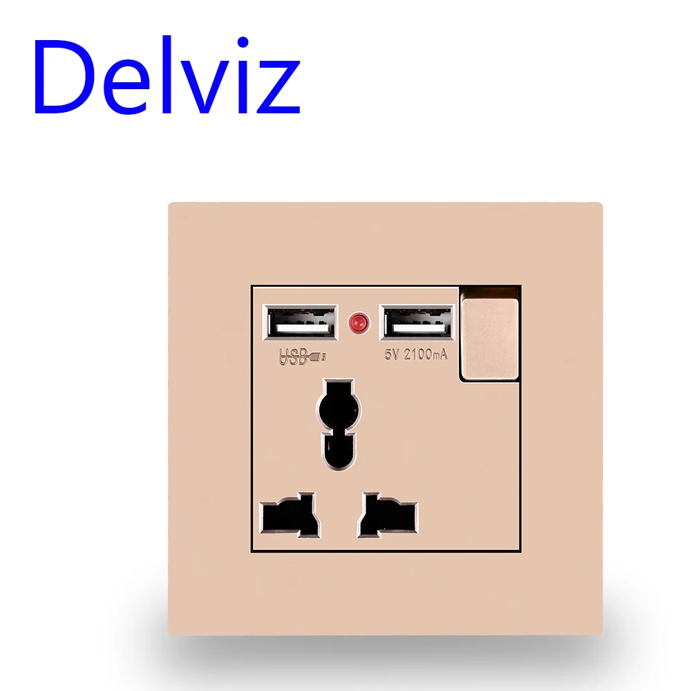 Delviz розетка с двумя usb разъемами Eвропейский стандарт Универсальный разъем