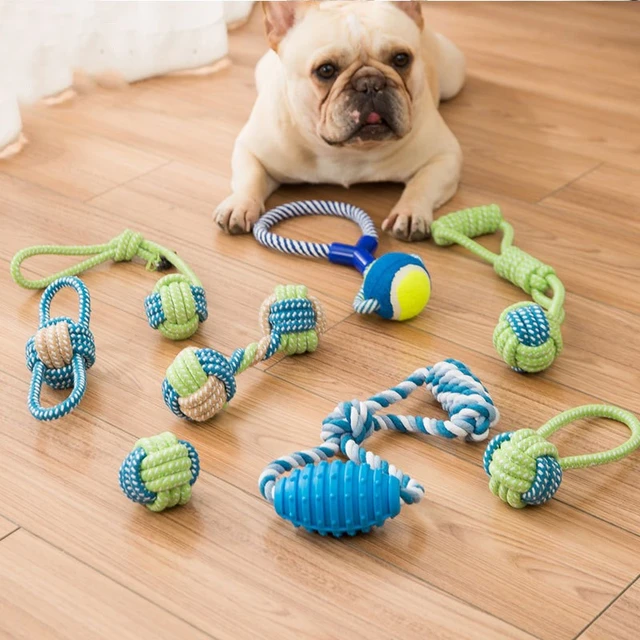 4 PC Rope Dog Toy Tug Interactive Toys Chewing Puppy Teething