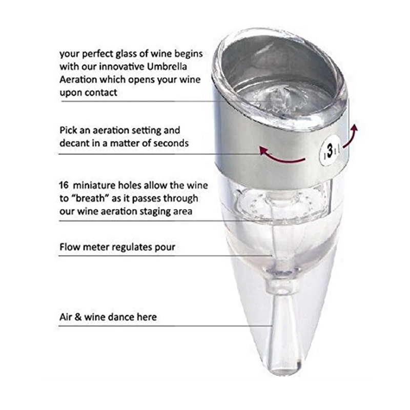 Аэратор для вина Быстрый Decanting разливщик красного вина Графин Набор с подставка для фильтра диспенсер
