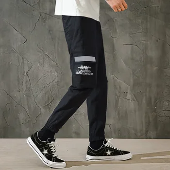 

2019 Xia Chao Brand Trend Simple Loose Harlan Leisure Tooling Men's Beam Foot Trousers