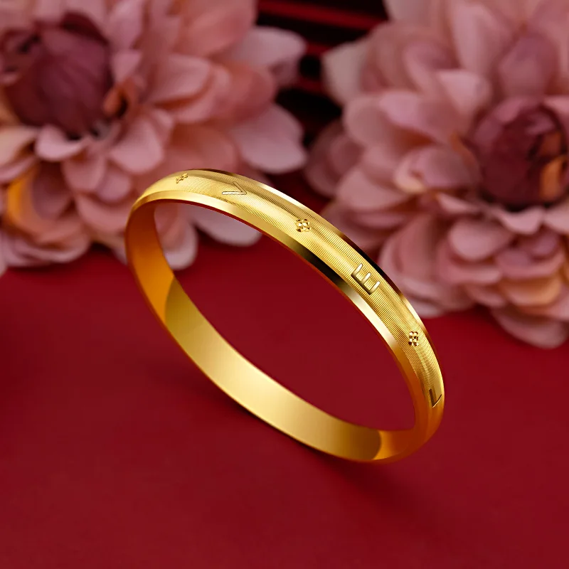  14 K  Bangles      Ű ʽÿ Pulseira Feminina Bizuteria Wedding 14 K Gold Trendy Bangles