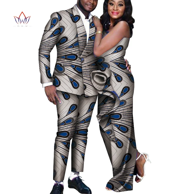 Африканские платья для женщин длинные драпированные платья Базен Riche африканские мужские комплекты с принтом куртка и брюки африканская Пара Одежда WYQ249