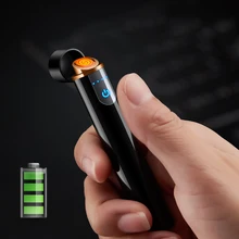 Мини USB перезаряжаемая Зажигалка ветрозащитные электрические зажигалки для сигарет плазменная курительная сигара электронная металлическая зажигалка USB