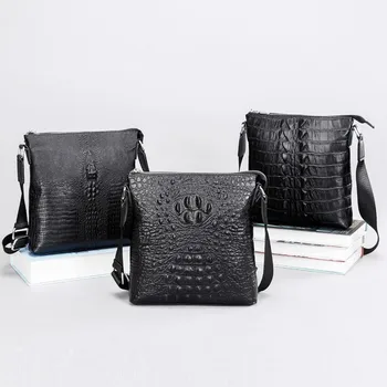 

Popular logo multi-function crocodile leather cross-shoulder bag with large capacity