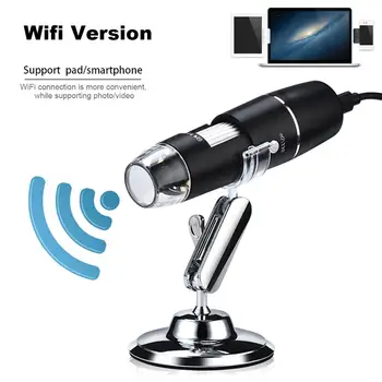 

1000X Pixel Glasses Wifi USB Digital Microscope 8LEDs Electronic Microscope Endoscope Camera Magnifier Lift Stand for Phone Pad