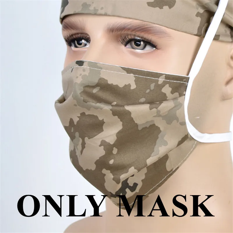 Only Mask 1 Мужская хирургическая Кепка с эффектом потертости, цифровая, пустынная, камуфляжная, Армейская, медицинская, хирургическая, шапка с завязками на спине, один размер, ультра мягкая, со свитером, кепка с эффектом потертости - Цвет: Only Mask 1