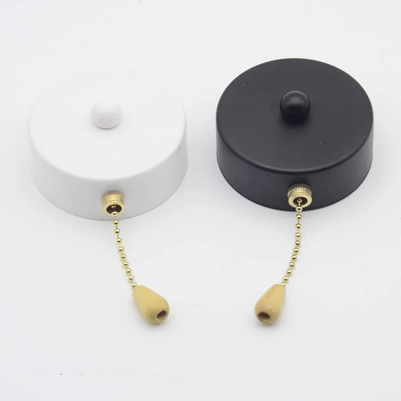  Semicircular wrought iron pull rope switch Wall lamp zipper pull button controller for showroom fan - 4000180375421