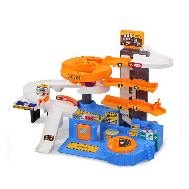 

2021 New Car Factory Parking Lot Track Construction Tunnel Toy Mini Vehicle Model Children Boy Gift Educational Toys CT0263