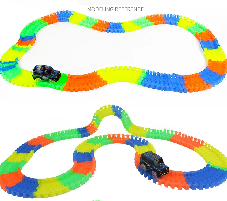 Glow in the Dark Cars Track Road Sigh DIY Puzzle Educational Toys For Children New Year Chirstmas Birthday Gift (2)