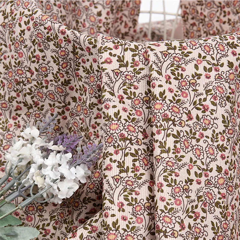 Half Meter Autumn Winter New Design Little Flower Print Cotton Corduroy Fabric For Shirt Coat Face Shoe Surface T1498 Half Meter Autumn Winter New Design Little Flower Print Cotton Corduroy Fabric For Shirt Coat Face Shoe Surface T1498