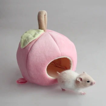

Pet Warm House Small Animal Room Apple Shape Soft Plush Nest Squirrel Hamster Cotton Bed Small Pets Warm House